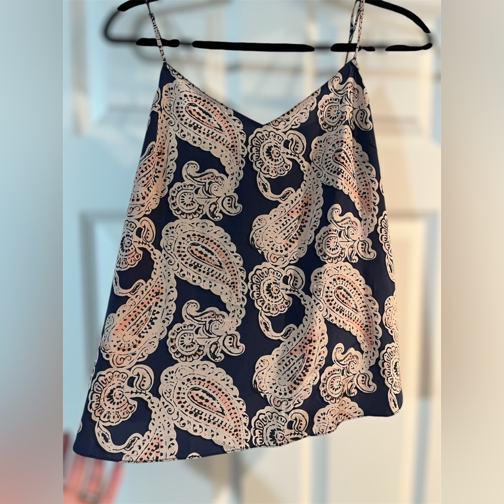 Stella McCartney Navy and Cream Paisley Camisole